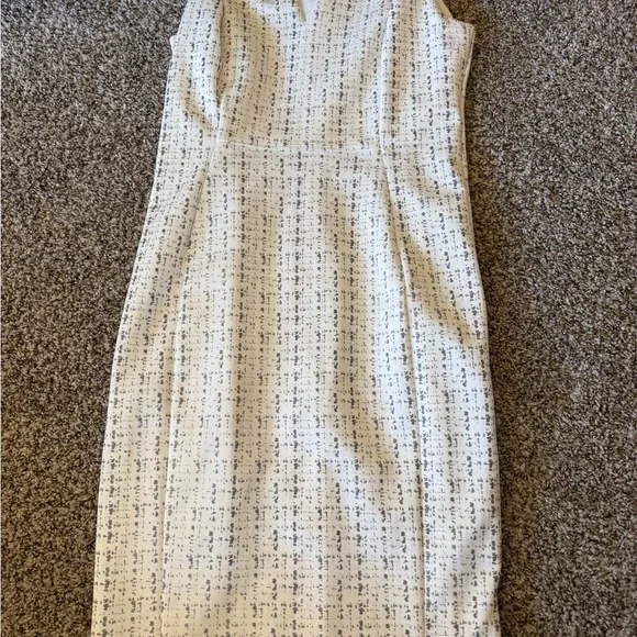 Enfocus Studio White Tweed Midi Sheath Dress with Black Speckle - Picture 4 of 6